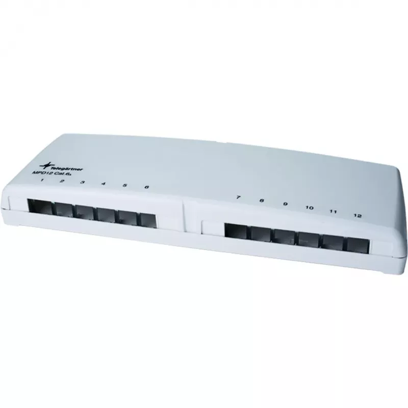 Telegärtner Mini Distributor MPD12 AMJ/UMJ TH35/AP - paviršinio montavimo paskirstymo dėžutė - alpinės baltos spalvos - 12 prievadų (H202000A0106)
