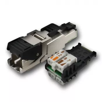 TELEGÄRTNER DataVoice Office Cat.6A ekranuotas RJ45 lauko montavimo kištukas, 5-9 mm J00026A2003