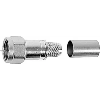 Telegärtner J01600A0009 F kištukas (tiesus, 75 omų, crimp/screw, nikeliuotas žalvaris, RG59/RG6)