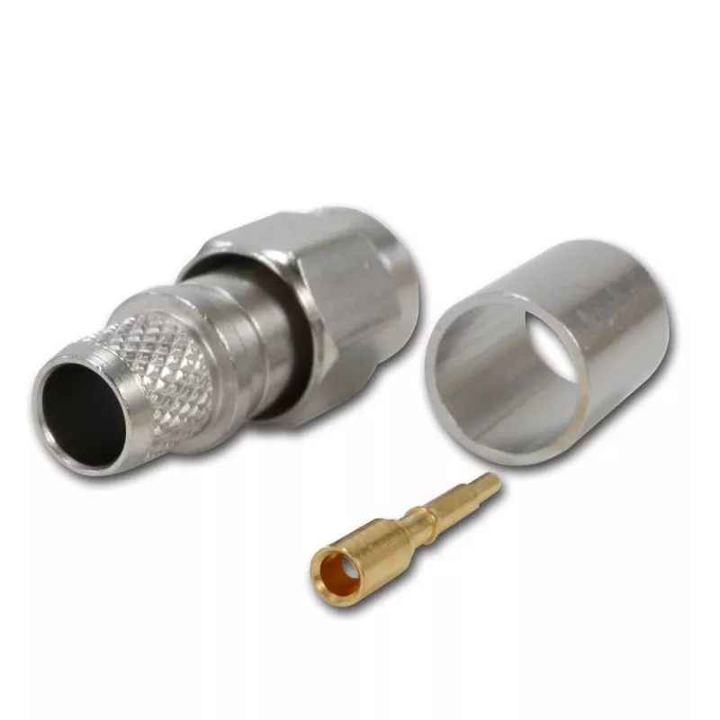 Telegärtner SMA tiesus kištukas, crimp G30 (1,5/3,8), H 155, Low Loss 1,4/3,8 crimp/crimp koaksialinis jungtis J01150A0618