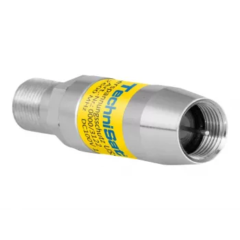 TechniSat USS1 koaksialinė viršįtampių apsauga F male į F female 75 Ohm sidabrinė geltona 0000/3122
