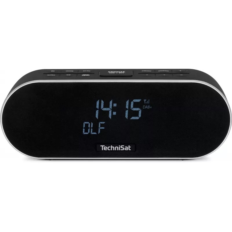 TechniSat DigitRadio 53 BT DAB+/FM radijo laikrodis su Bluetooth ir USB įkrovimu, juodas