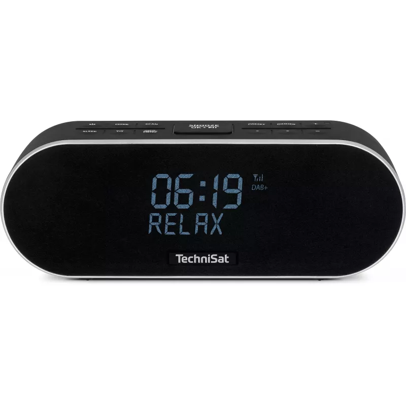 TechniSat DigitRadio 53 BT DAB+/FM radijo laikrodis su Bluetooth ir USB įkrovimu, juodas
