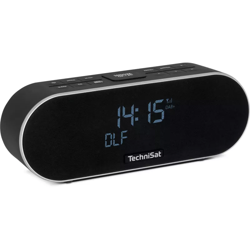 TechniSat DigitRadio 53 BT DAB+/FM radijo laikrodis su Bluetooth ir USB įkrovimu, juodas