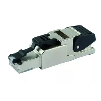 Telegärtner J00026A2113 RJ45 Cat.6A lauko montavimo kištukas, ekranuotas, IP67, nerūdijantis plienas, juodas