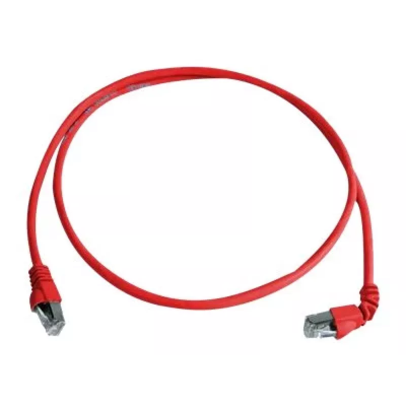 Telegärtner S/FTP Cat 6A komutacinis kabelis, PiMF, 1m, raudonas, vienas kampuotas jungtis, LSZH L00000A0196