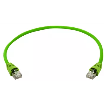 Telegärtner 100008111 RJ45 komutacinis kabelis, CAT 6a SF/UTP, 0,5 m, žalias, su apsauginiu lankstymo gautbeliu