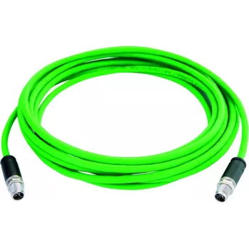 TELEGÄRTNER Cat.6A pramoninis Ethernet komutacinis kabelis, M12 X-coded male į M12 X-coded male, 1,0 m, PUR žalias L80000A0001