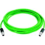 TELEGÄRTNER Cat.6A pramoninis Ethernet komutacinis kabelis, M12 X-coded male į M12 X-coded male, 1,0 m, PUR žalias L80000A0001