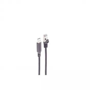 SHIVERPEAKS USB-A į RJ45 Gigabit Ethernet tinklo adapterio kabelis, 1 m, juodas BS14-52025