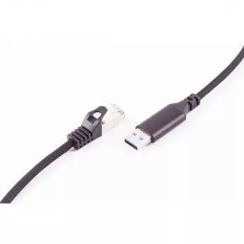 SHIVERPEAKS USB-A į RJ45 Gigabit Ethernet tinklo adapterio kabelis, 1 m, juodas BS14-52025