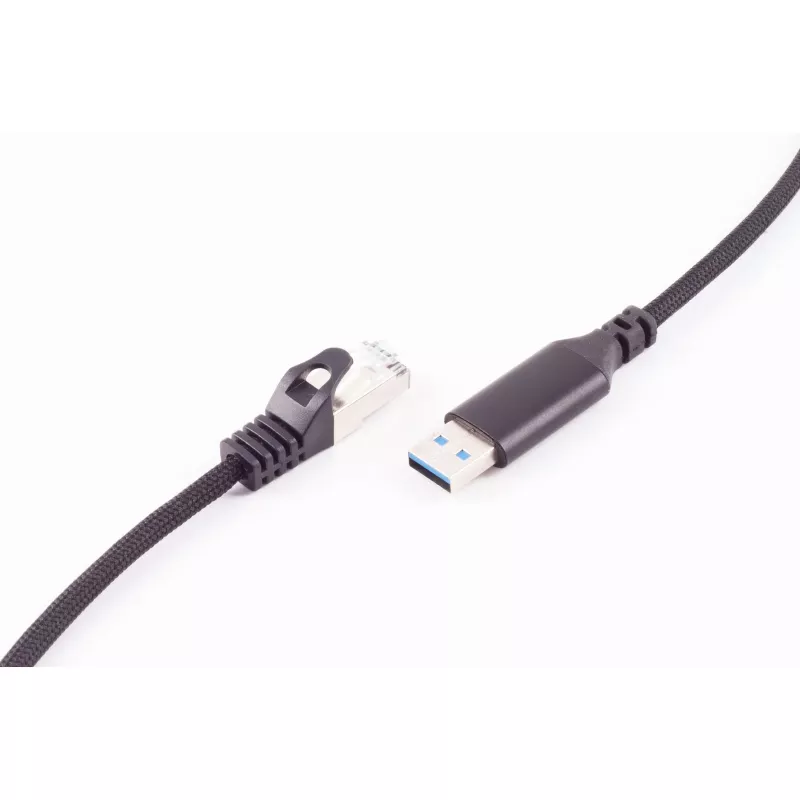SHIVERPEAKS USB-A į RJ45 Gigabit Ethernet tinklo adapterio kabelis, 1 m, juodas BS14-52025
