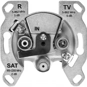 TechniSat TECHNIPRO SV600 V2 3 angų antenos lizdas su DC diodų atskyrimu (TV, radijas, SAT) 0004/3075