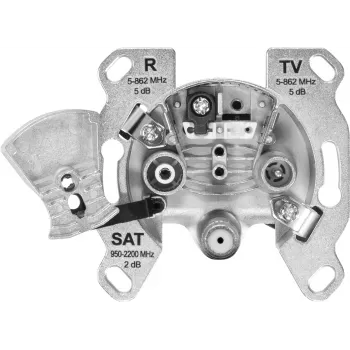 TechniSat TECHNIPRO SV600 V2 3 angų antenos lizdas su DC diodų atskyrimu (TV, radijas, SAT) 0004/3075