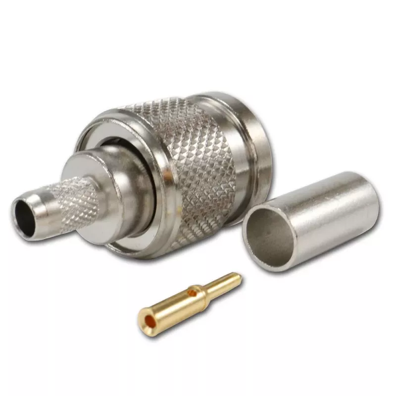 TELEGÄRTNER TNC tiesus kištukas RG-58 koaksialiniam kabeliui, crimp/lydymas, 50 omų, DC-11 GHz