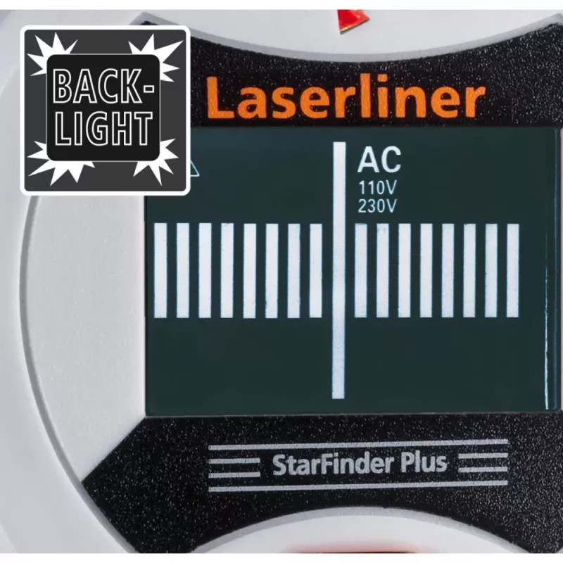 Laserliner StarFinder Plus 080.972E sienų ir profilių skaitytuvas su medienos, metalo ir įtampos laidų aptikimu