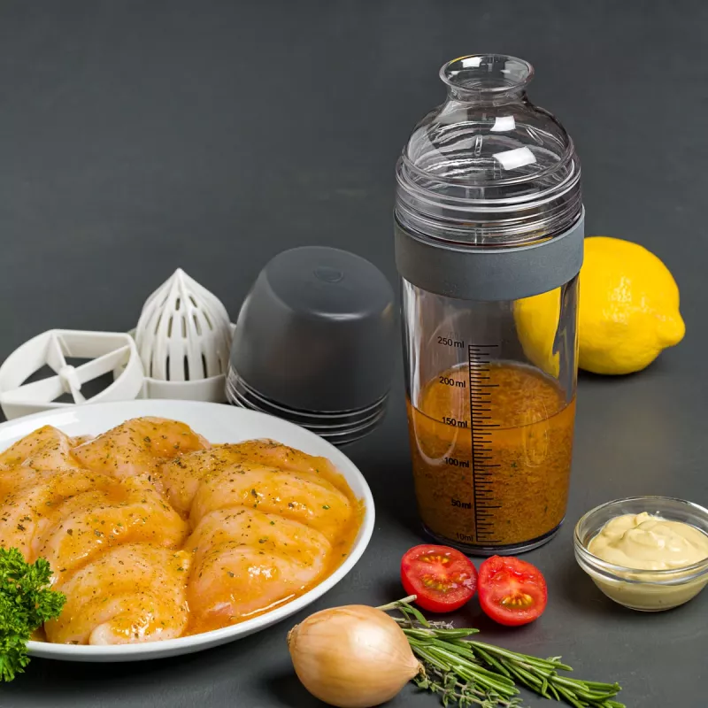 Lurch Shaker pilkas 250 ml padažų purtytuvas su matavimo skale 10023