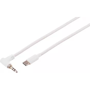 S CONN MAXIMUM CONNECTIVITY 3,5 mm audio kabelis, stačiu kampu ir tiesus, baltas, 2 m, 14-08036