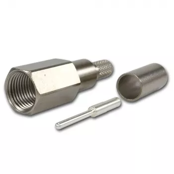 Telegärtner FME kištukas Crimp/Crimp, skirtas RG-58 C/U, 50 Ohm, auksuotas/nikeliuotas J01700A0006Z