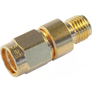 Telegärtner SMA lizdas į SMA atvirkštinį kištuką adapteris, 50 omų, DC-6 GHz, paauksuotas žalvaris J01155R0095