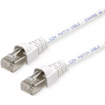 Telegärtner MP8 FS 500 Cat 6a S/FTP komutacinis kabelis, RJ45 į RJ45, 1,5 m, baltas, be halogenų, lietas L00001A0171