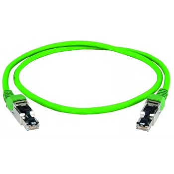 Telegärtner 100017345 RJ45 tinklo kabelis, CAT 5 komutacinis kabelis, žalias, su apsauga nuo perlenkimo