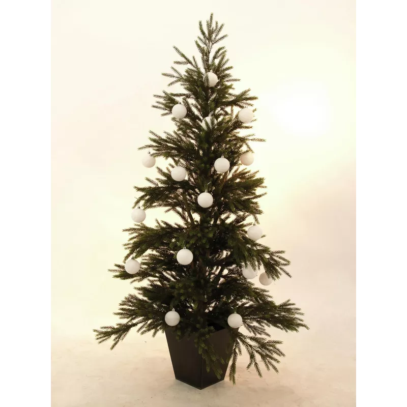 EUROPALMS dekoratyvinių kamuolių rinkinys, 7 cm, balti, 6 vnt. (83501254)
