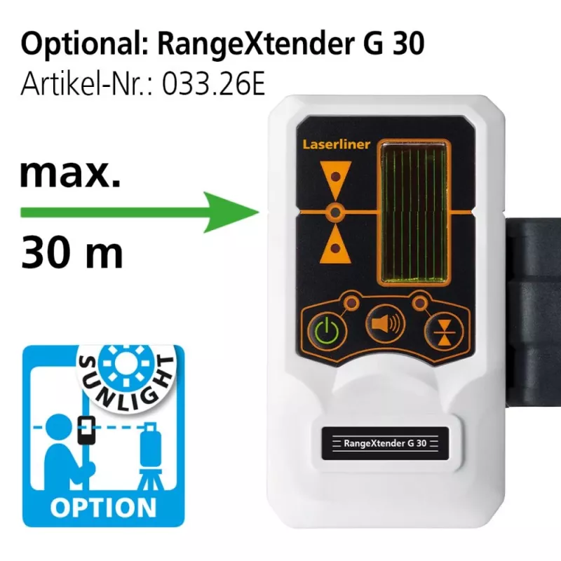 Laserliner SmartCross-Laser GX kryžminio linijinio lazerio nivelyras, raudonas spindulys, 40 m atstumas, savaiminio išsilyginimo, IP54, 2x AA 036.730E
