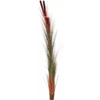 EUROPALMS dirbtinė nendrinė žolė su švendrėmis, šviesiai rudos spalvos, 152 cm, 82505856