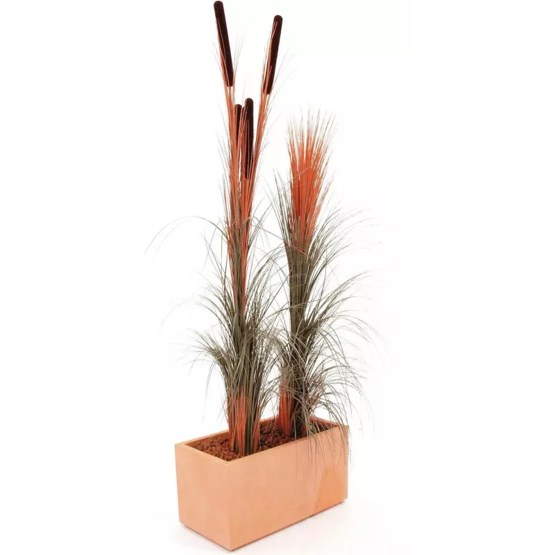 EUROPALMS dirbtinė nendrinė žolė su švendrėmis, šviesiai rudos spalvos, 152 cm, 82505856