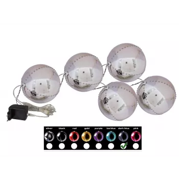 EUROPALMS LED Snowball 8cm, Tamsiai mėlyna, 5 dalių rinkinys 83501239