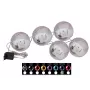 EUROPALMS LED Snowball 8cm, Tamsiai mėlyna, 5 dalių rinkinys 83501239