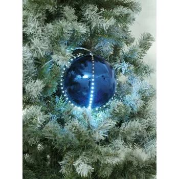 EUROPALMS LED Snowball 8cm, Tamsiai mėlyna, 5 dalių rinkinys 83501239