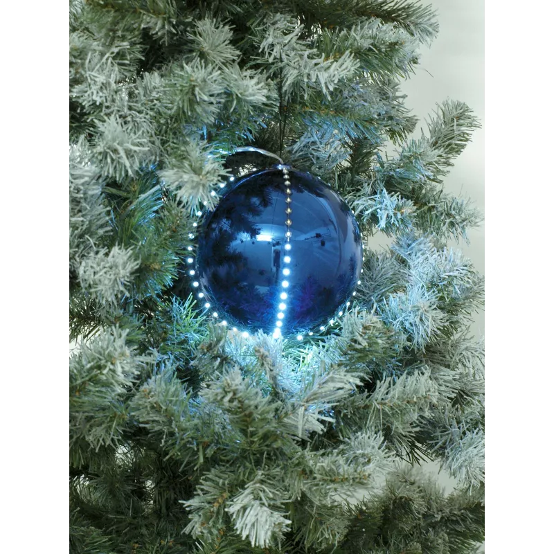 EUROPALMS LED Snowball 8cm, Tamsiai mėlyna, 5 dalių rinkinys 83501239