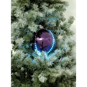 EUROPALMS LED Snowball 8cm, alyvinės spalvos, 5 vienetų rinkinys 83501240