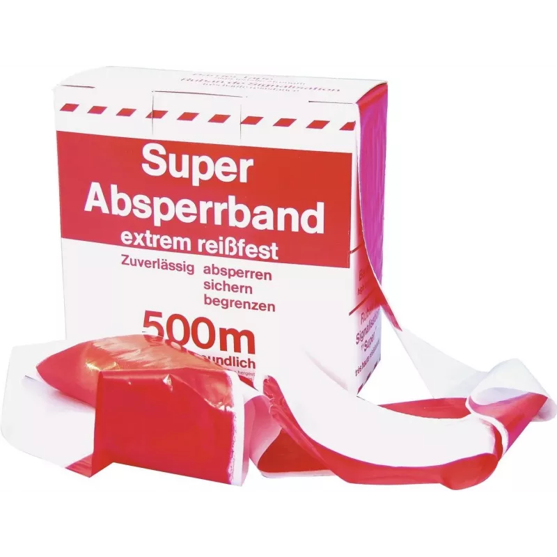 ACCESSORY Apsauginė juosta raudona/balta 500m x 75mm (3000596K)