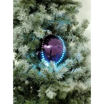 EUROPALMS LED Snowball 15cm, violetinė 83501248