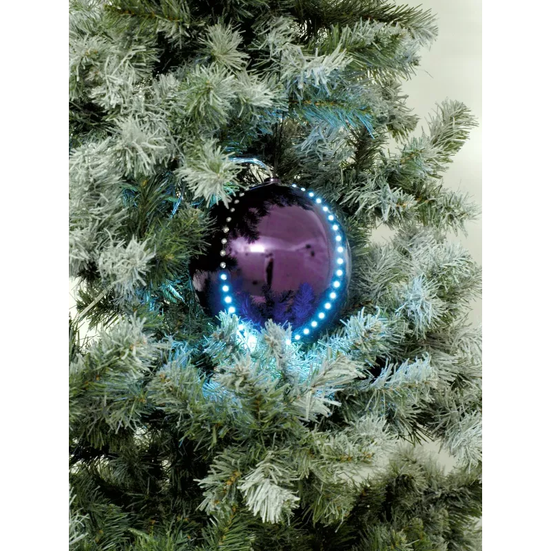 EUROPALMS LED Snowball 15cm, violetinė 83501248