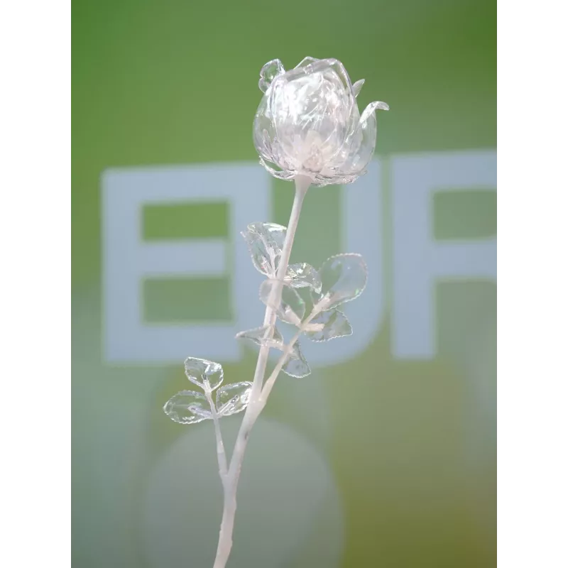 EUROPALMS Crystal Rose dirbtinė gėlė, permatoma, 81cm, 12 vienetų paketas 82600210