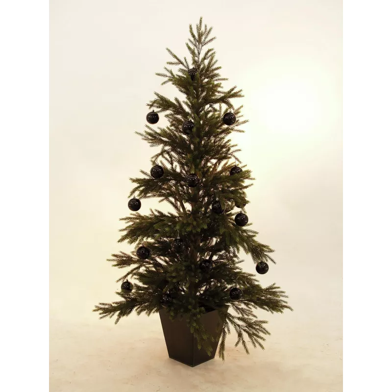 EUROPALMS dekoratyvinis rutulys 7cm, juodas, 6 vienetų paketas (83501253)