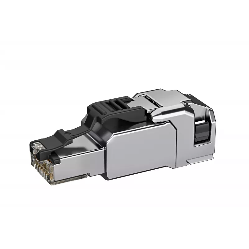 TELEGÄRTNER 100039917 RJ45 lauko terminavimo jungtis Cat.6A ekranuota, nerūdijančio plieno korpusu