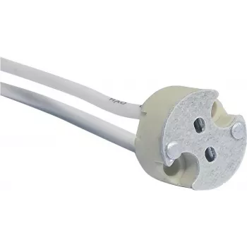 OMNILUX G-6.35 keraminis lizdas su silikoniniais laidais, 250V/100W, baltas 9450012C