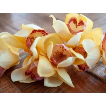 EUROPALMS Dirbtinė cymbidium šakelė, geltona, 90cm 82530314
