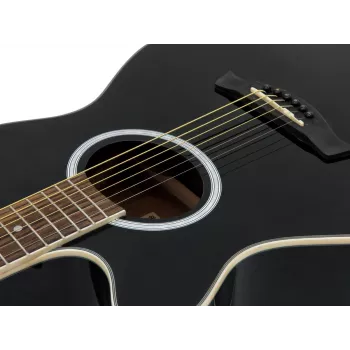 DIMAVERY AW-400 kairiarankė dreadnought akustinė gitara, juoda 26235090