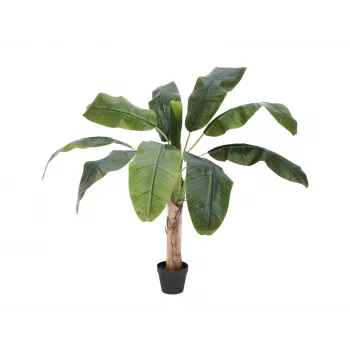 EUROPALMS Dirbtinis bananų medis, 100 cm, žali lapai, juodas vazonas 82509503