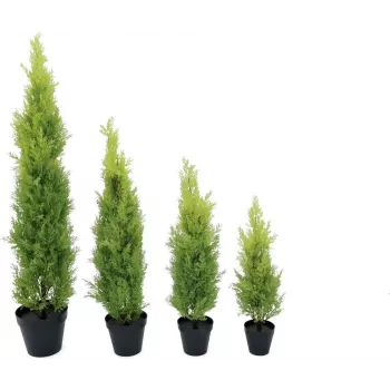 EUROPALMS Leyland Cypress dirbtinis augalas, 120 cm, žali lapai, juodas vazonas 82606964