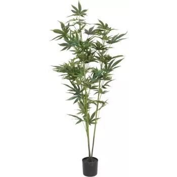 EUROPALMS dirbtinis kanapių augalas, 120cm, žalias, juodas vazonas 82506693