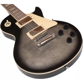 DIMAVERY LP-750 elektrinė gitara, permatomo pilko Blackburst spalvos 26219396