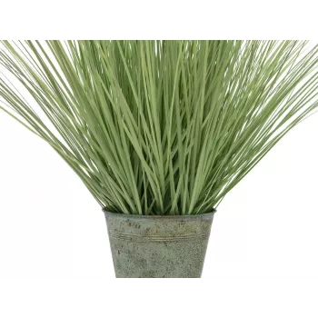 EUROPALMS dekoratyvinė dirbtinė žolė su žiedais, 70cm, balti žiedai, juodas vazonas 82600147