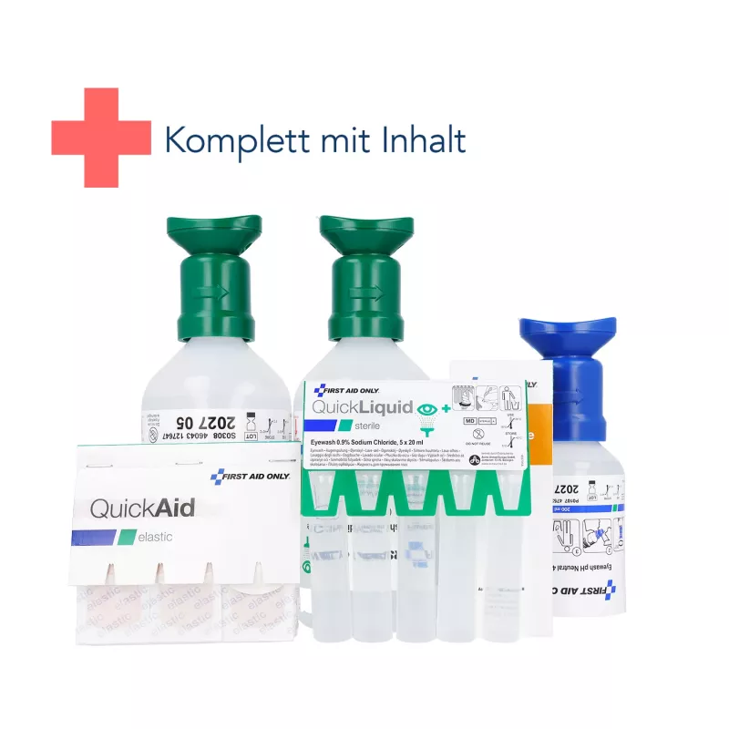 First Aid Only Quick+ Safe DIN EN 15154-4 pirmosios pagalbos dėžutė, mėlyna, tvirtinama prie sienos, ABS plastikas, DIN 13157 komplektacija P-44026 00